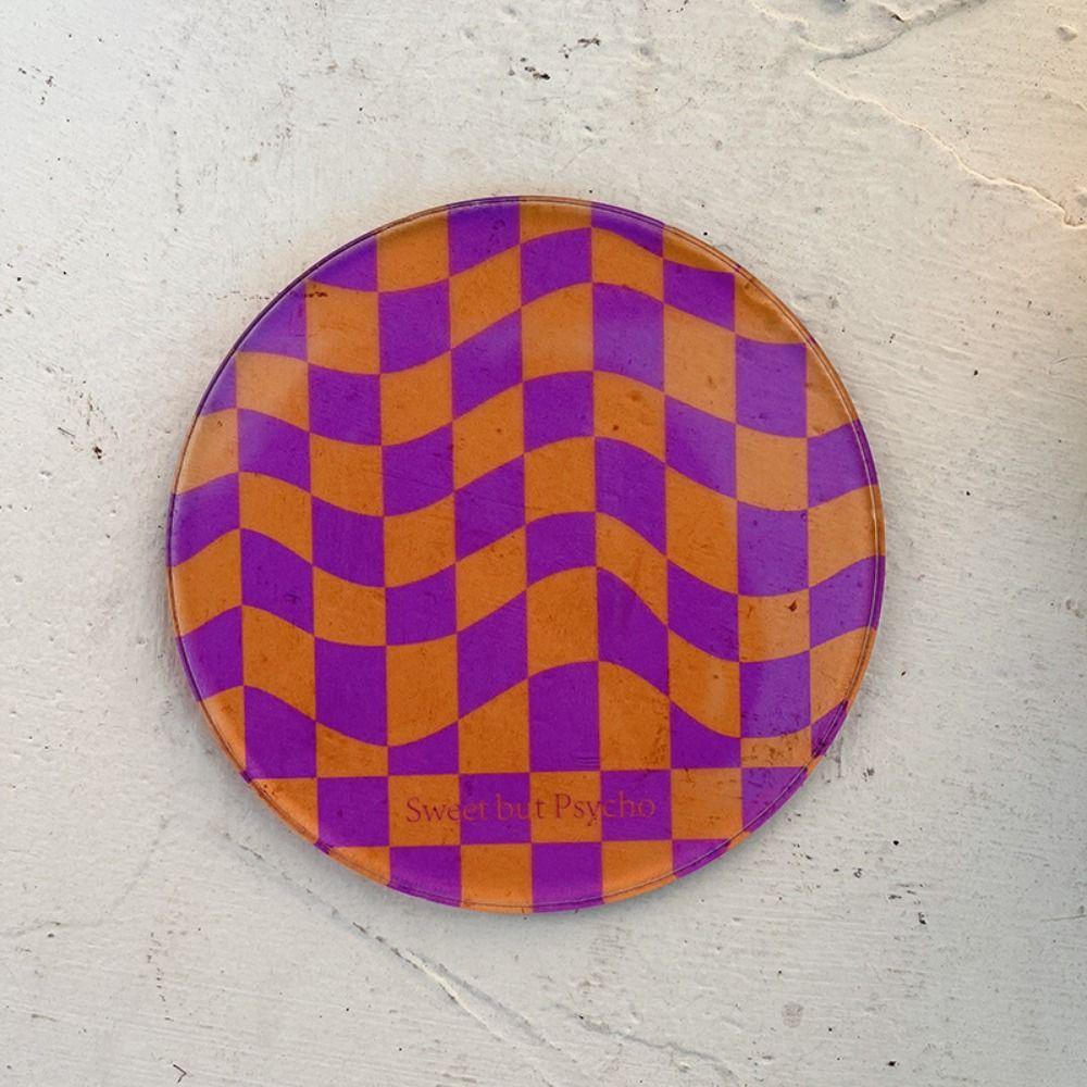 Heat Insulation Retro Cup Mat Waterproof Simple Bowl Pad Checkerboard Acrylic Coaster Hotel