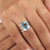 Sky Blue Topaz Gemstone Silver Ring, 925 Sterling Silver Jewelry, Designer Ring For Birthday Gift, Topaz Ring For Women RR-73-15