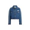 Originals Trefoil Cherry Blossom Limited Edition Denim Jacket With Logo Print Single-Breasted Long Sleeve Women Outerwear Indigo IP3767