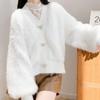 Short Long Hair Imitation Mink Fleece Solid Sweater Women 2023 Autumn/Winter Solid Korean Loose Sweet Knitted Cardigan Female