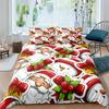 Santa Claus Pattern Bedding Set Christmas Deer Duver Cover Set for Kids Boys Girls Quilt Cover Queen Polyester Comforter Cover