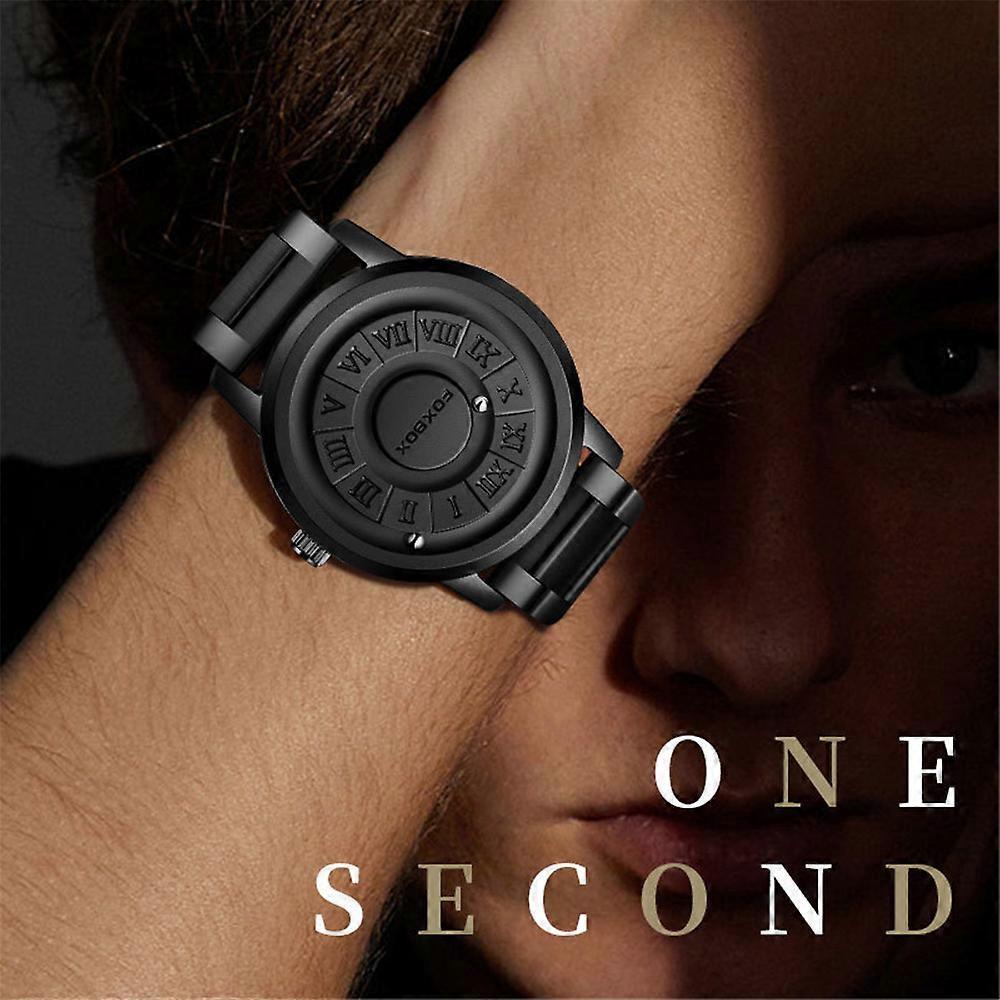 Magnetic Roller Mens Personalized Creative Watch Trendy Black Technology Cool Concept Borderless Design Watch