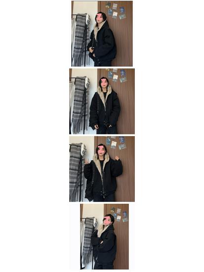 Мужская хлопковая куртка CleanFit в стиле ретро с меховым воротником и капюшоном - Теплое зимнее короткое пальто 'Золотой орел'