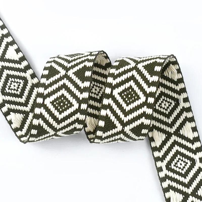 Meetee 2-10M 38мм Жаккардовая Полиэстер Хлопок Лента Стропа Ремень для Сумки Холщовой Декоративная Косая Лента Аксессуары для Шитья