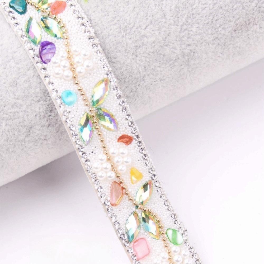 Ethnic Style Rhinestone Chain Self Adhesive Hot Fix Tape Rhinestone Trim  Apparel Decoration