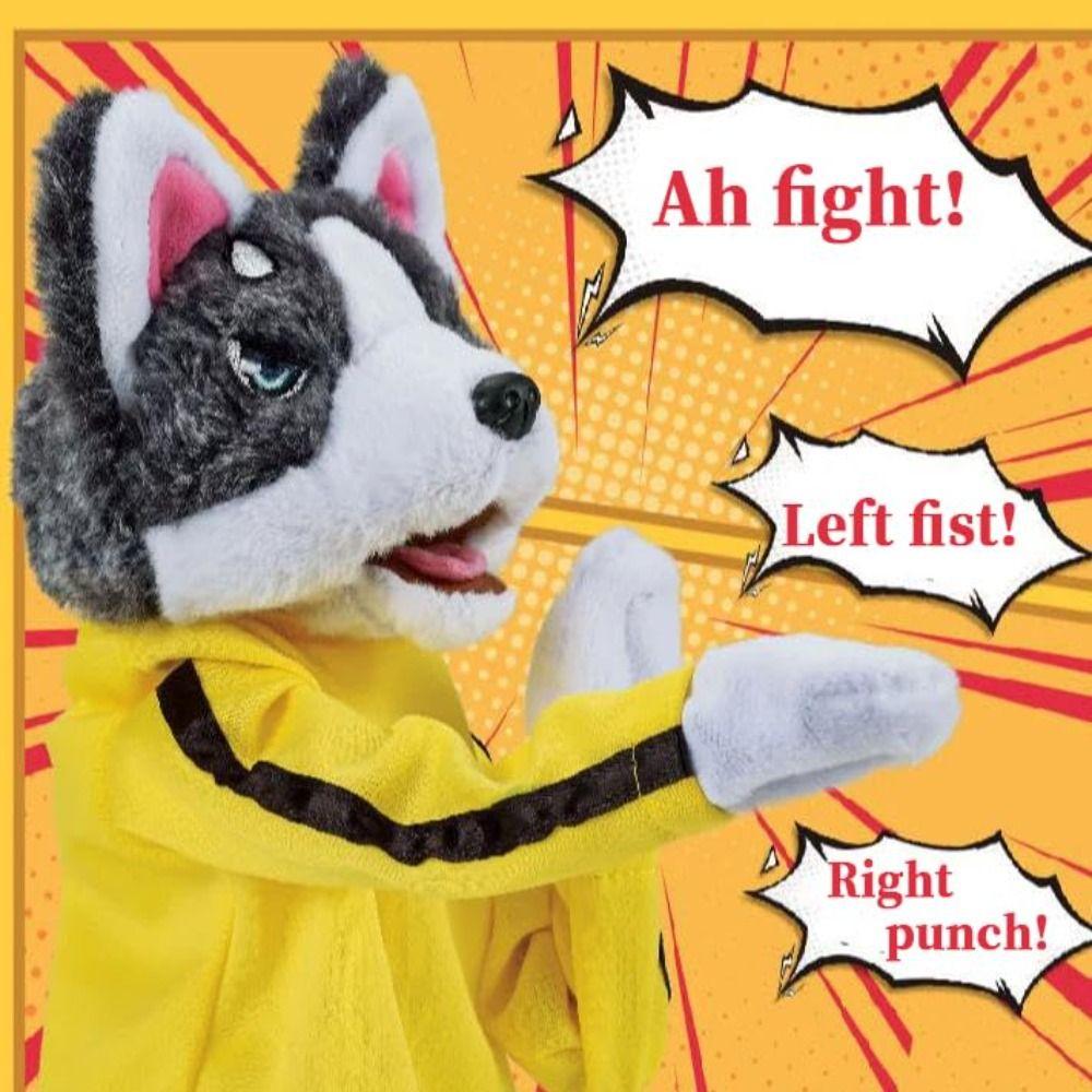 1/2Pcs Plush Husky Vocal Hand Puppet with Sound Tricky Doll Funny Boxing Dog Doll