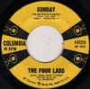 7inch Record FOUR LADS - Sunday / The Girl On Page 44 441310 Columbia 1958 US Rock Used