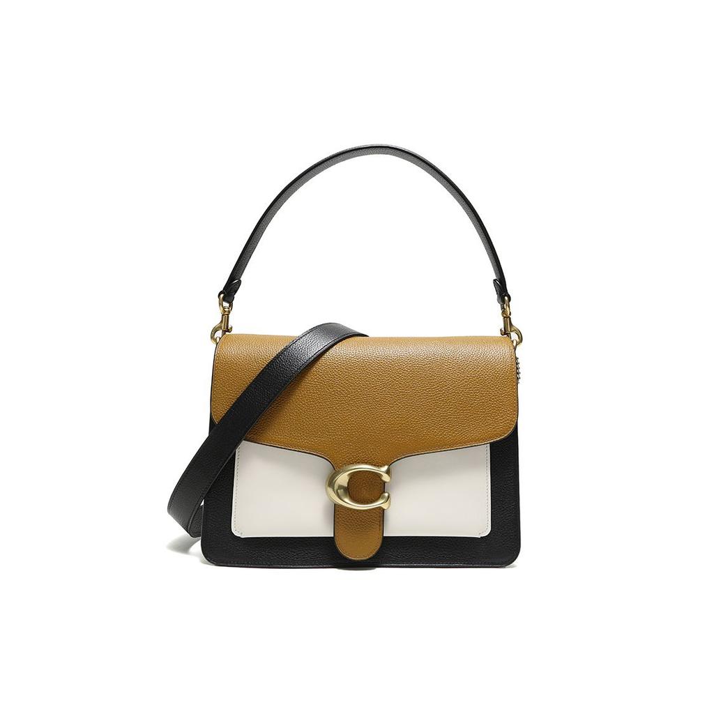 Coach Tabby 28 Large Leather Tote Shoulder Crossbody Bag Women Bags Brown White Black 76106-B4P3B