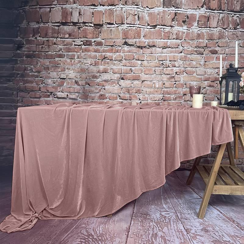 Matte Velvet Tablecloth, Powder Pink, For A Table 140X240Cm