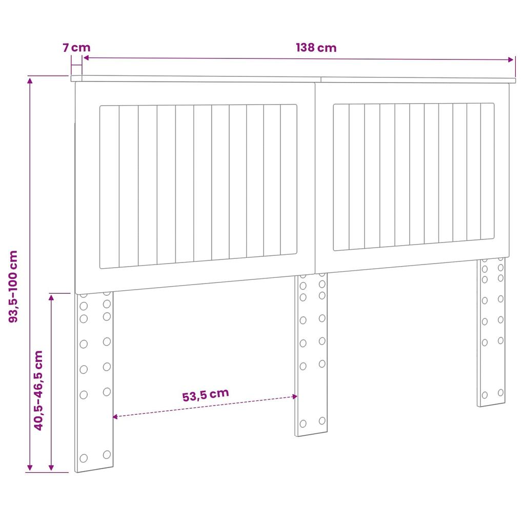 Headboard in Brown Oak Look 135 cm Particleboard