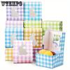 24 шт. коробок для сладостей, 4 цвета, картонная подарочная коробка с окошком в форме кролика, цветная бумага, пасхальные контейнеры, подарочная упаковка для мыла, коробка для вечеринок, свадеб