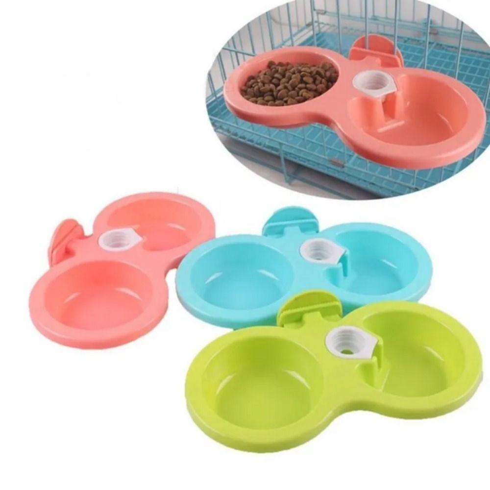 Подвесная подвесная клетка, двойная миска для собак, двойная миска, фонтан для воды для домашних животных, миска для воды для корма для собак, кошки