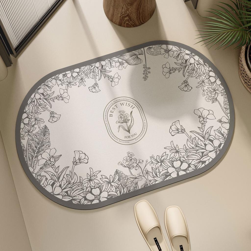 Коврик для пола в ванной комнате Мягкий диатомовый ил Водопоглощающий Быстросохнущий Туалет Бытовой Сухой Влажный Разделительный Туалет Ванная комната Коврик для ног