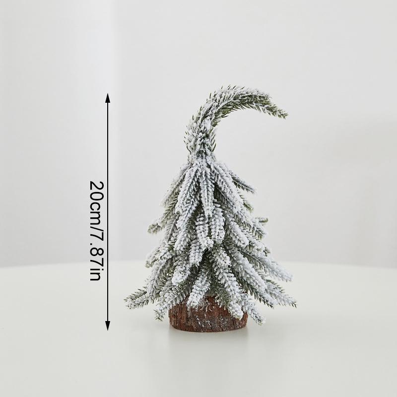 1PC Mini Snowy Christmas Tree Falling Snow Christmas Tree Desktop PE Christmas Tree PE Snowy Xmas Ornament