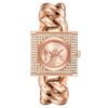MK Chain Lock Three-Hand Rose Gold-Tone Stainless Steel Watch