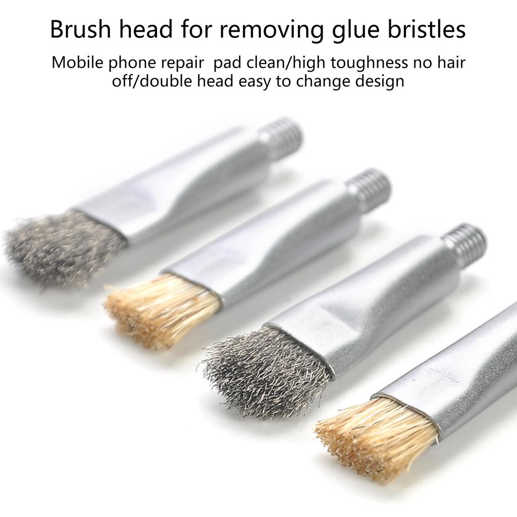 4 шт. Антистатические сменные головки для щеток для удаления клея с материнской платы телефона, микросхем, инструменты для чистки печатных плат с проволокой и щетиной