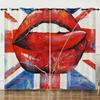 Curtains Sexy Lips Red Lips Oil Painting 3D Digital Printing Blackout Curtain Punching