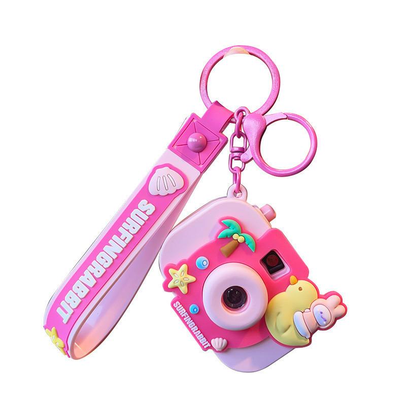 Lovely Light-up Projector Camera Keyring Decorative Cartoon Keychain Gift For All Occasions