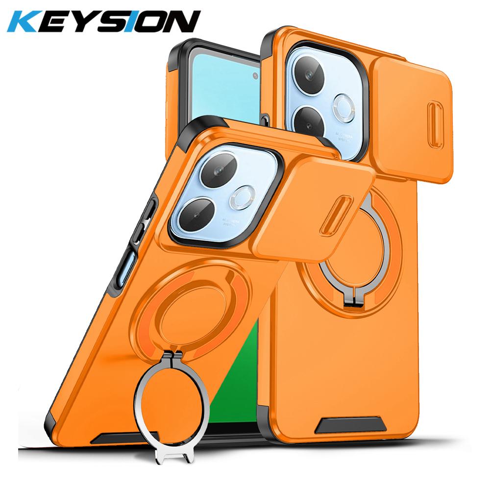 KEYSION Чехол для телефона с вращающейся на 360° подставкой-кольцом для OPPO A5 Pro 5G, сдвижная защита камеры, магнитная противоударная задняя крышка для OPPO A5 Pro