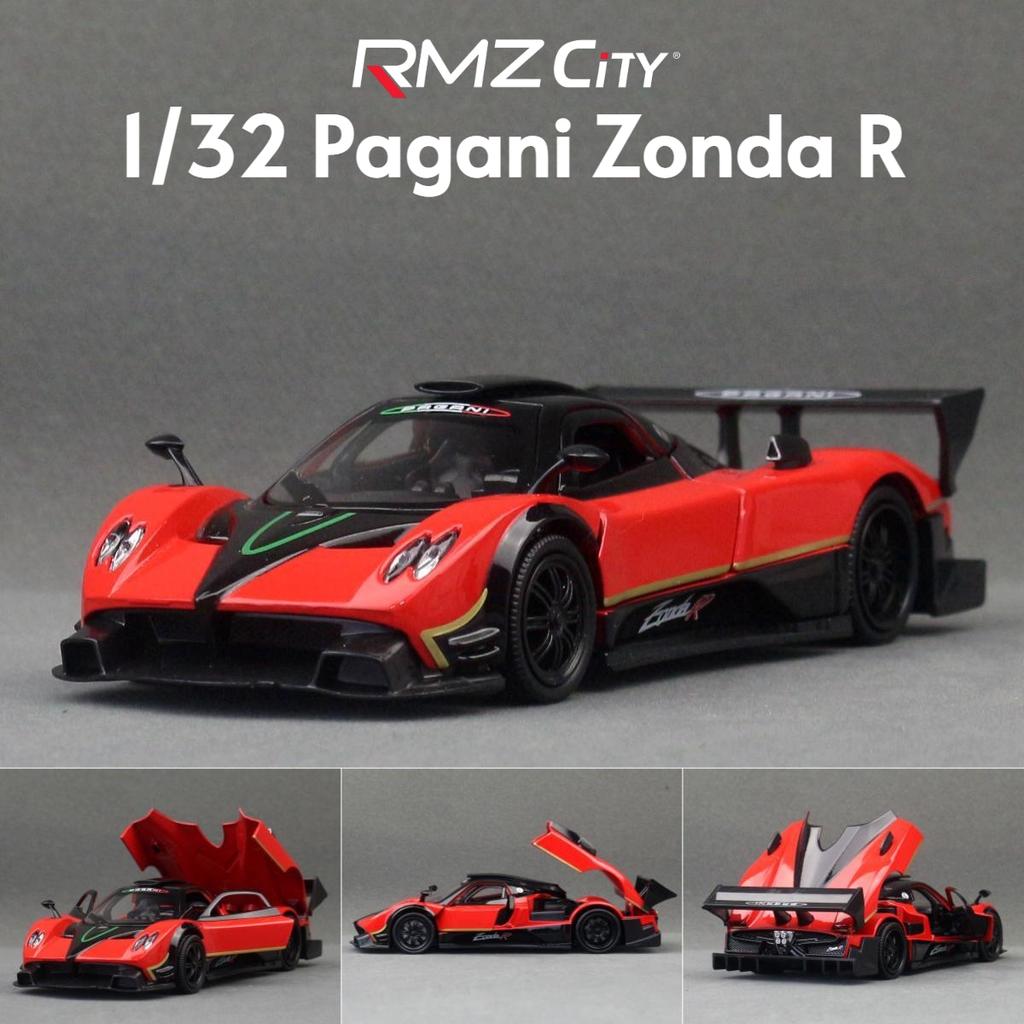 1/32 Pagani Zonda R Toy Car Model RMZ CiTY Diecast Metal Miniature Super Sport Sound & Light Collection Pull Back Gift For Boys
