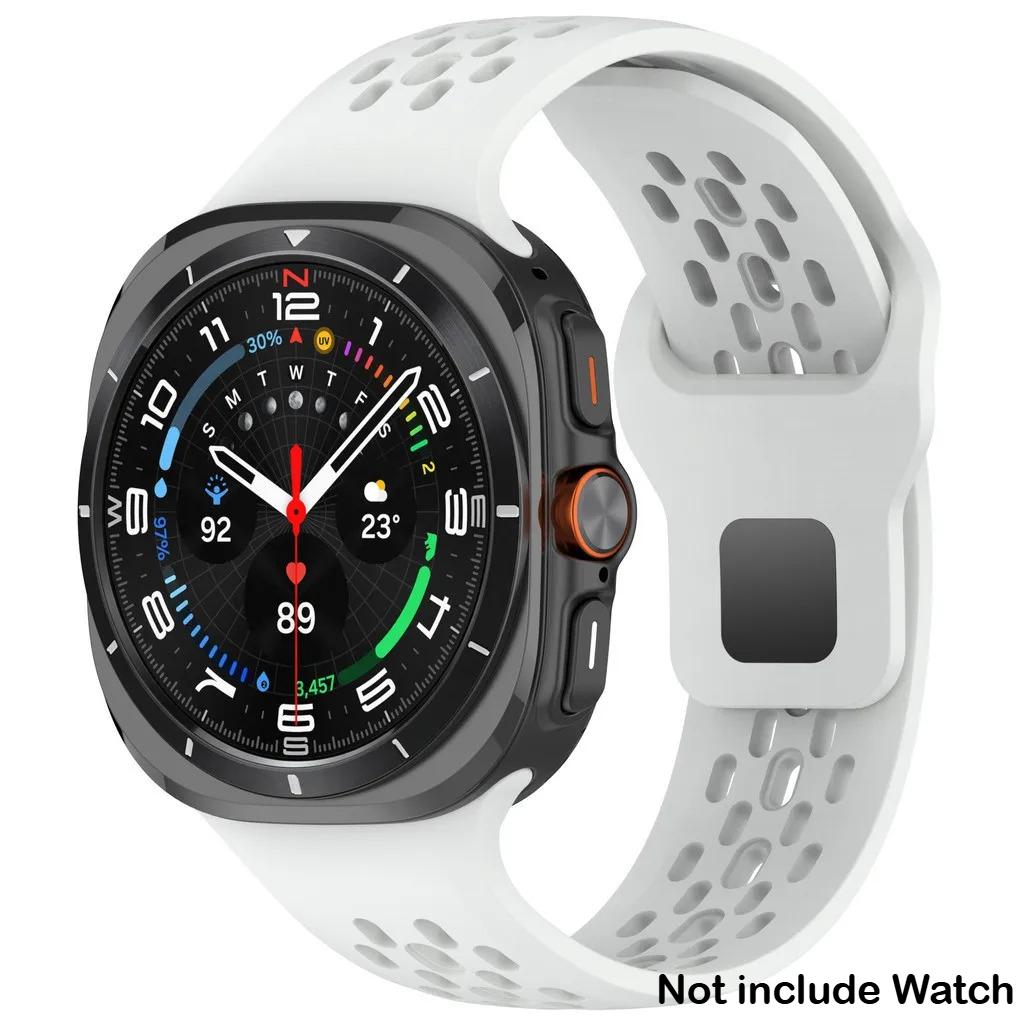 Soft Breathable Silicone Band for Samsung Galaxy Watch 7 Ultra 47mm Sports Loop Strap No Gaps Bracelet for Galaxy Ultra 2025