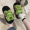 Высококачественные женские модные хлопковые тапочки с толстой подошвой Frog для лета, осени и зимы