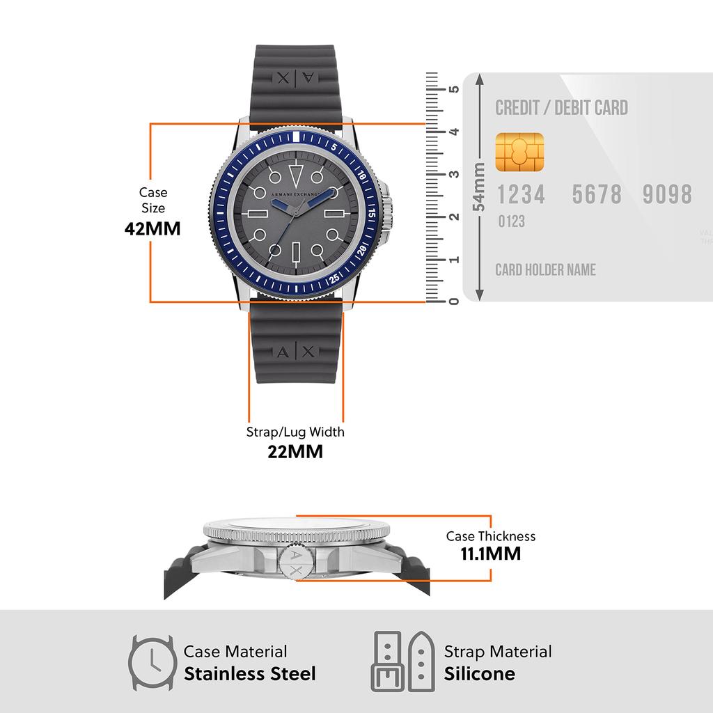 Часы Armani AX1862 Серые [AX Exchange] Мужские