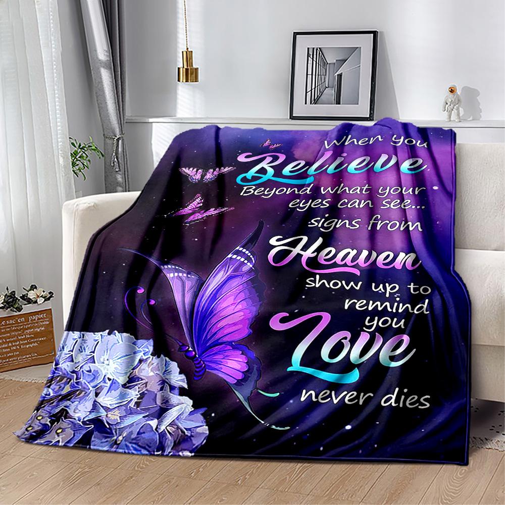 1pc Butterfly Signs blanket Soft and Warm for Sofa Office Camping Travel Livingroom Great Gift for Friends and Family Comfortable