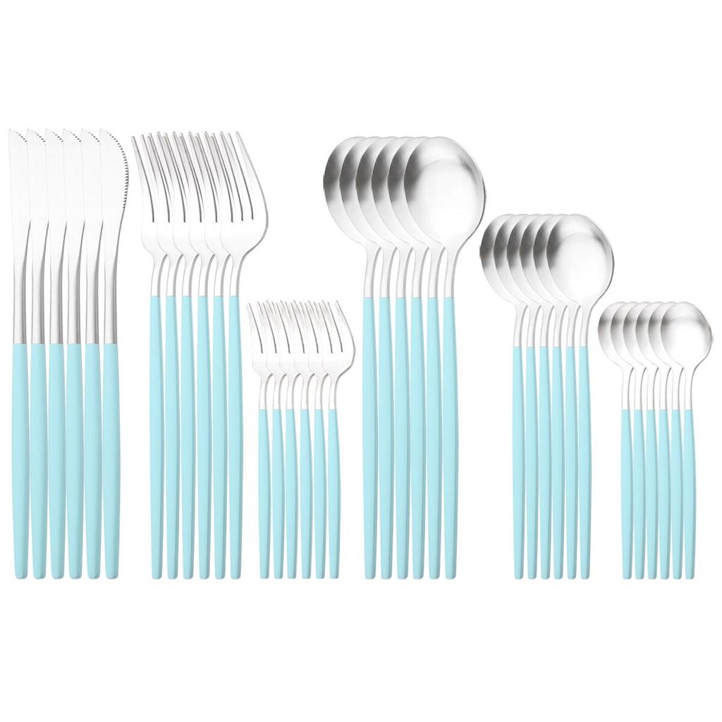 36 шт. Золотая посуда из нержавеющей стали, посуда, набор столовых приборов в западном стиле, ножи, вилка для торта, чайная ложка, столовые приборы, кухонное серебро