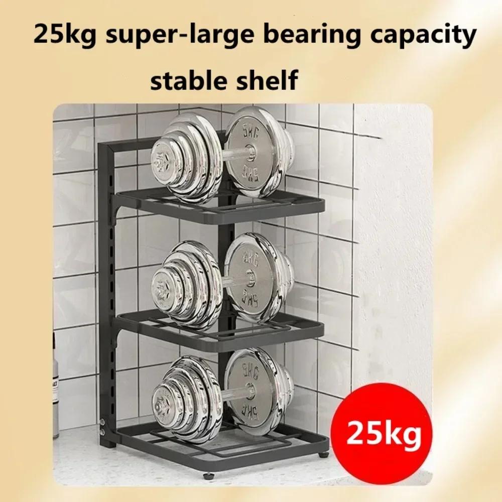 Pot Rack Kitchen Organizer Cabinet Adjustable Assembled Detachable Metal Storage Bowl Shelf Multilayer Simple Pot Rack Organizer