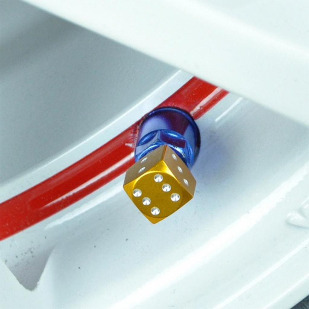 4 шт. в форме кубиков, колеса автомобиля, мотоцикла, шины, шток воздушного клапана, противопыльные колпачки