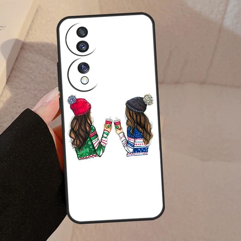 Best Friends BFF Matching Case For Honor X9a X9b X8 X9 X7 X6 a 8X 9X Cover For Honor Magic 5 4 Lite Pro 50 70 90 Lite