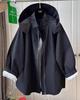 Plus Size Women Long Sleeve Jacket Spring Autumn Casual Loose Hooded Windbreaker Zipper Oversized Coat