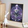 Halloween 5D Purple Floral Skull Diamond Art Painting Kit DIY Diamond Painting Home Decor Gift Full Drill Beads Mosaic Craft Set