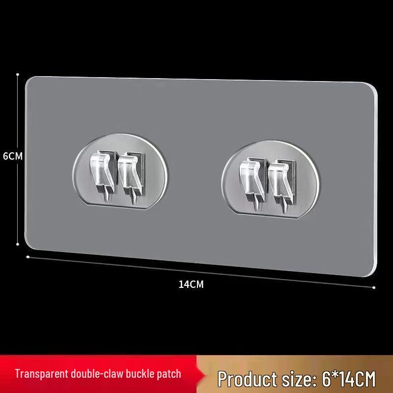 Многослойная клейкая настенная полка для хранения с прозрачными крючками для ванной комнаты