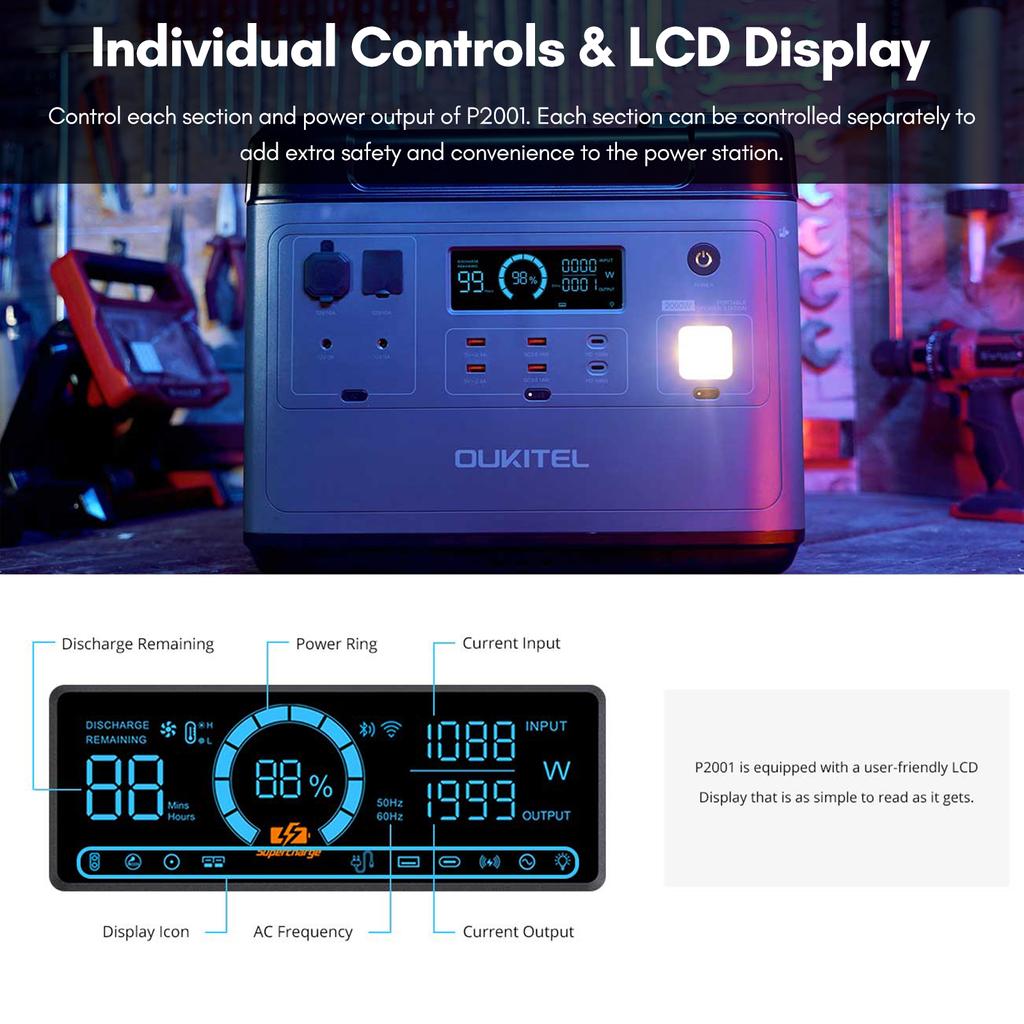 Dropshipping Solar Outdoor Emergency Power Supply Portable Energy Storage 2000W Mobile Lifepo4 Generator Portable Power Station