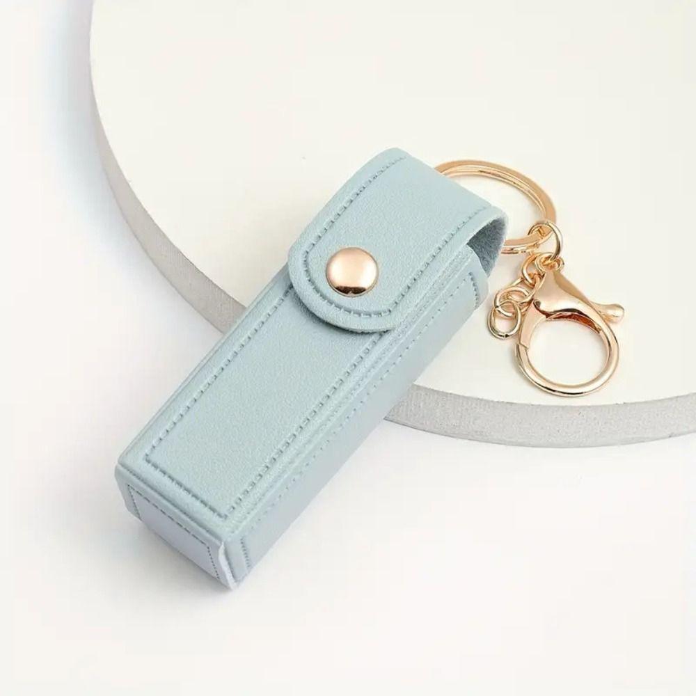 Lipstick Storage Box Lipstick Bag Pu Leather Key Chain Cute Mini Cosmetic Bag Outdoor