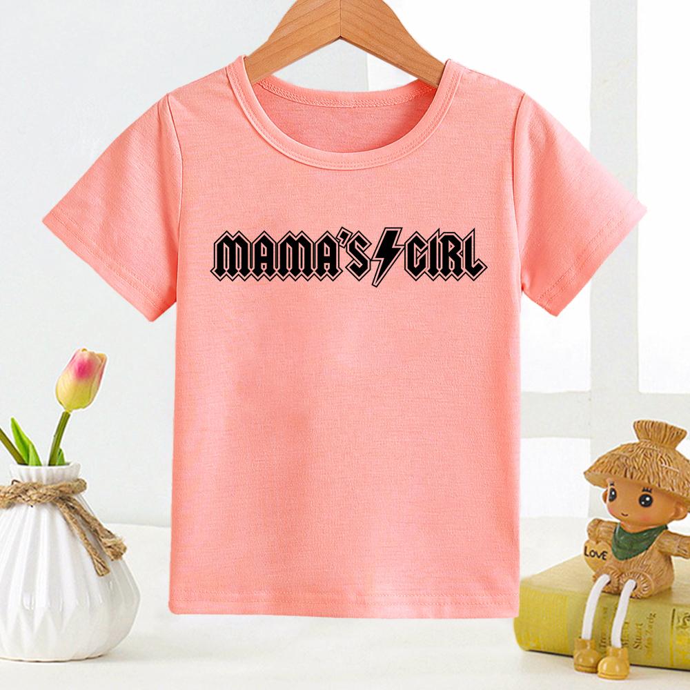 Футболка с надписью Mamas Boy для детей Модная европейско-американская футболка с принтом для мальчиков и девочек Летняя полиэстеровая ткань