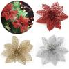 4Pcs/10pcs Hollow Xmas Flowers Artificial Christmas Hollow Flower For Christmas Tree Decorations Orna