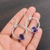 Natural Iolite Gemstone 925 Sterling Silver Jewelry Handmade Boho Earrings 1.37" EE-67-5