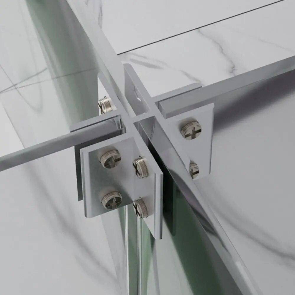 2Pcs L T Type Right Angle Glass Door Hinge Clamp Mirror Clip Shelf Holder Showcase Combination Connecting 6-12mm Glass Fitting