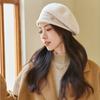 Stretchy Fleece Beanie Hat Knitted Ladies Cap Winter Warm Women's Beret Cap  for Autumn and Winter