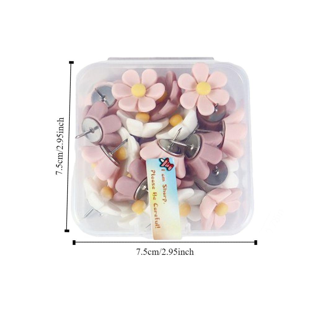 20/30/50Pcs Creative Six-Petal Flower Pushpins DIY Colored Push Pins Portable Thumb Tacks  Home