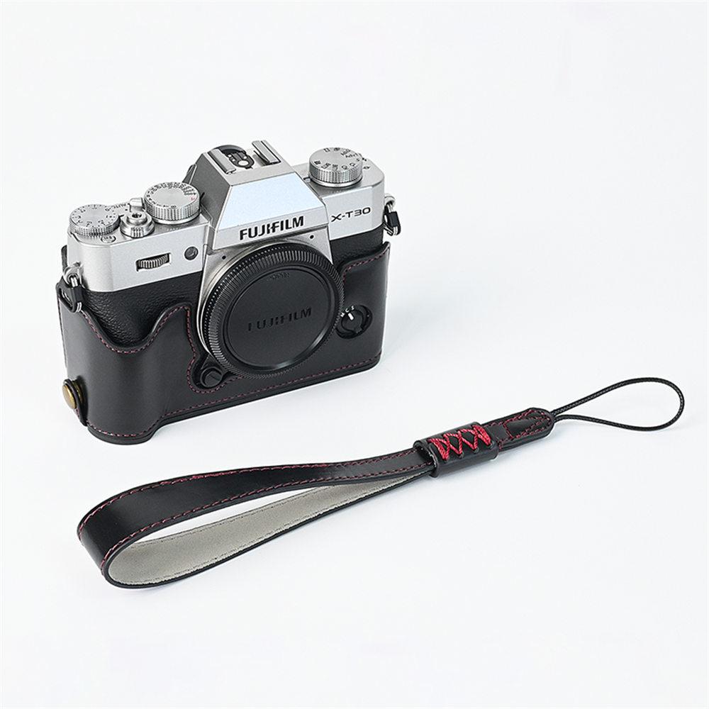 Oil Print PU Leather Camera Half Case for Fujifilm XT30II XT30 XT20 XT10 Fuji X-T30 X-T30II X-T20 X-T10 Battery Open With Strap