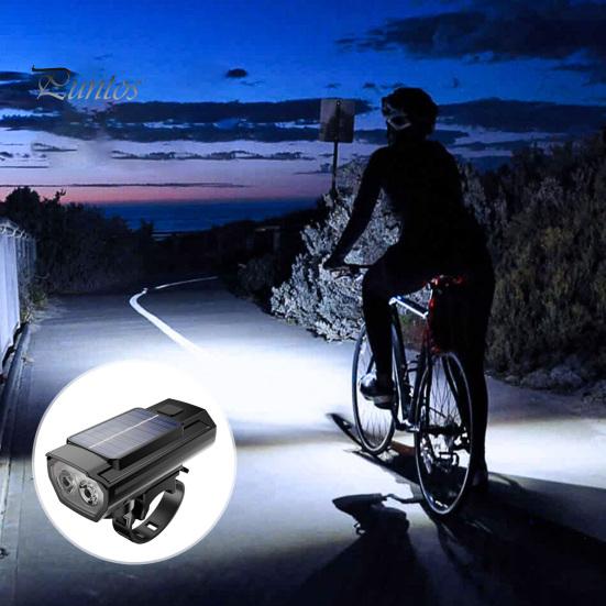 Универсальный передний фонарь для велосипеда с звуковым сигналом, многофункциональный велосипедный фонарь с высокой яркостью и дальним освещением на солнечной энергии