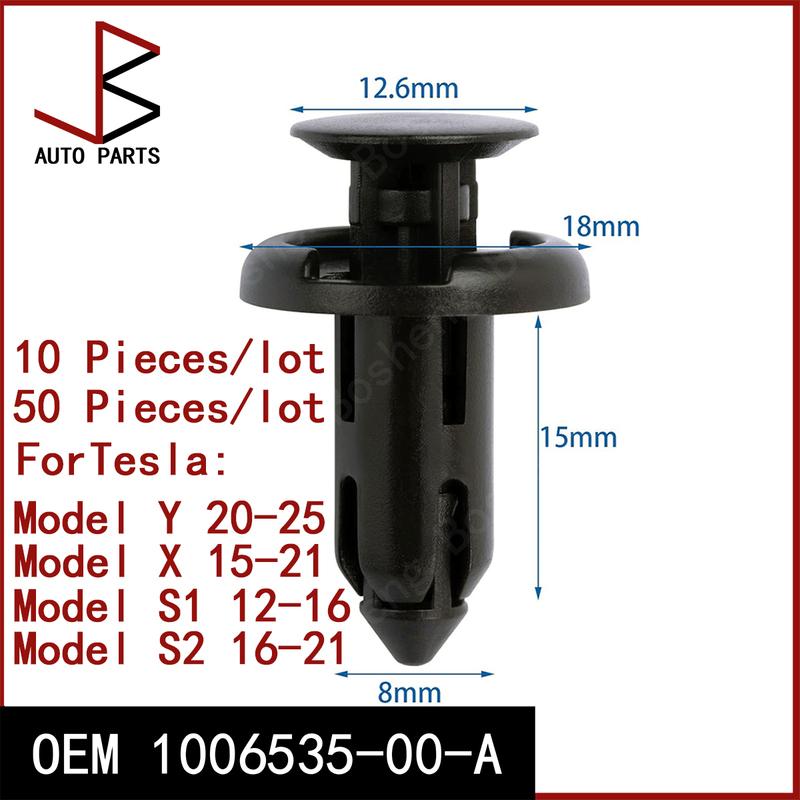 Fender Clip OEM 1006535-00-A 100653500A 1006535 90505-SX0-003 Garnish Side Protector Push-Type Retainer Clip for Tesla Model Y