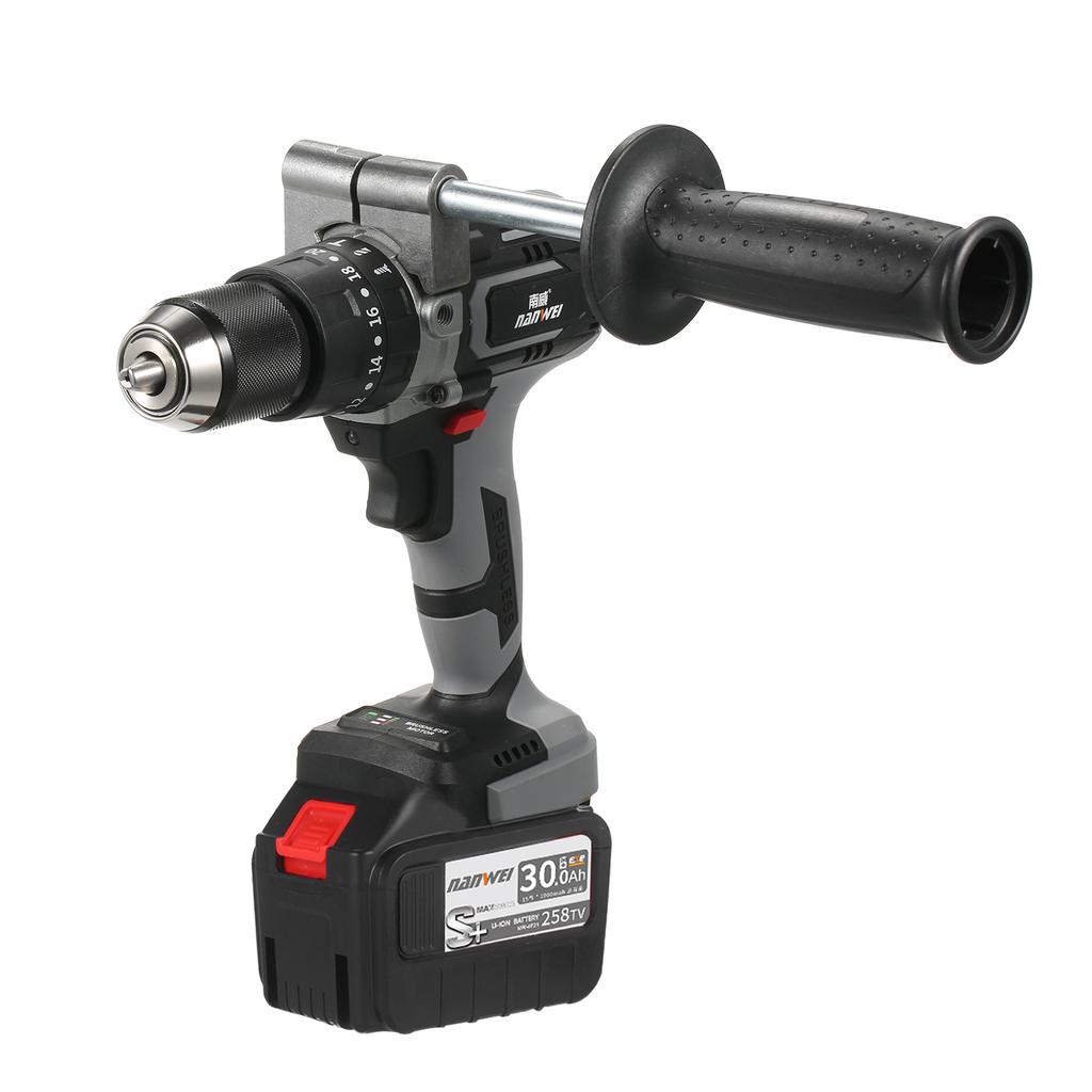 Аккумуляторная дрель-шуруповерт 21 В, максимальный крутящий момент 200 Нм, 20 + 3 положения, 0–2150 об/мин, переменная скорость, удар