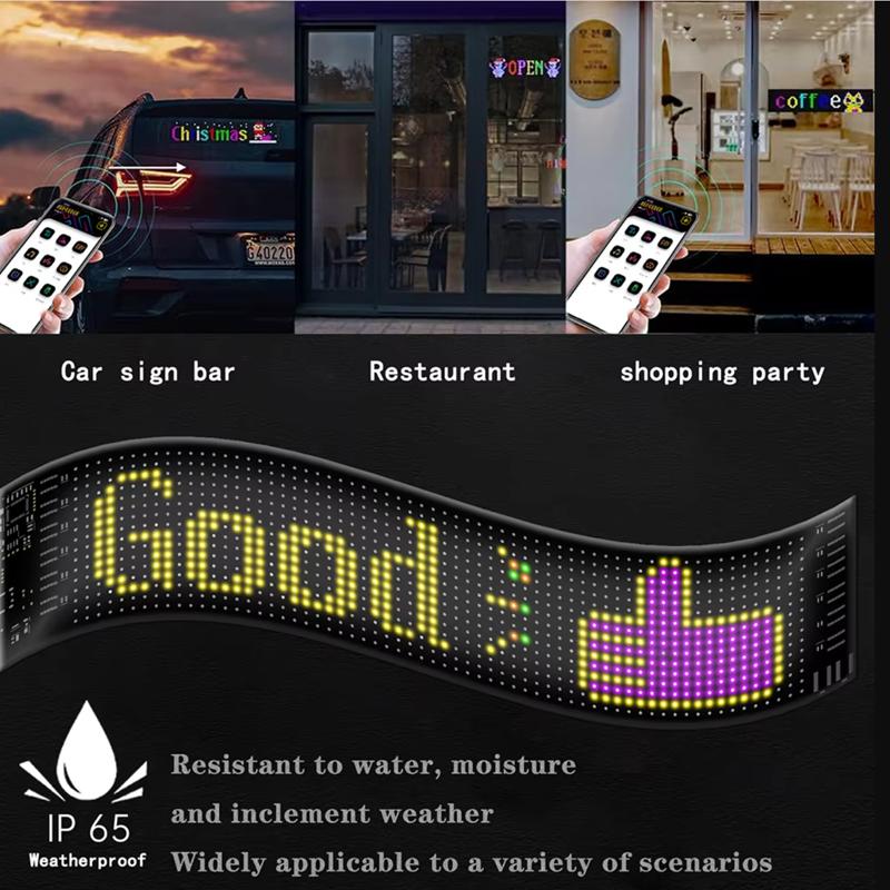 Devil's Eye RGB Pixel Panel LED Matrix Bright Advertising Signs App Control Logo Light DIY Flexible Display Car Truck Accessory