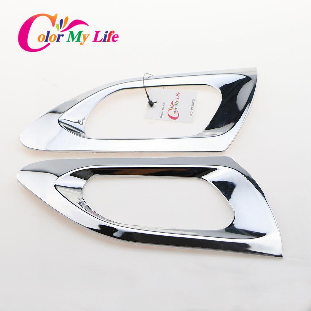 2 шт./компл. ABS хром внутренняя задняя дверь круглая накладка наклейка для Peugeot 208 2008 2014 2015 2016 2017 2018