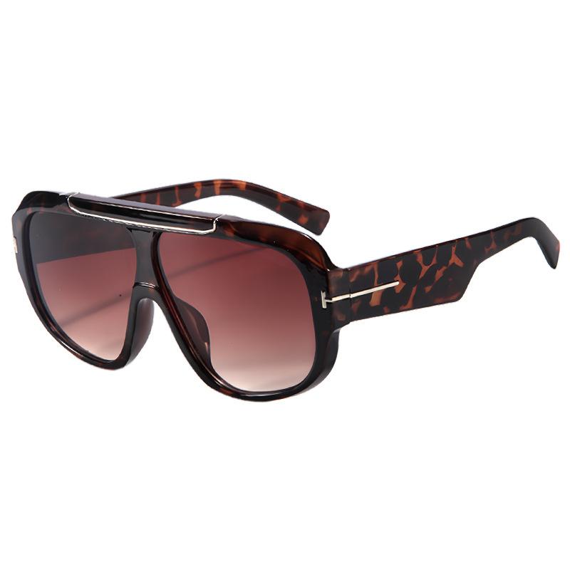 Новые солнцезащитные очки-авиаторы Т-образной формы с большой оправой, женский уличный стиль, защита от УФ-лучей, модные солнцезащитные очки, ощущение высокого класса, «лягушачьи глаза»